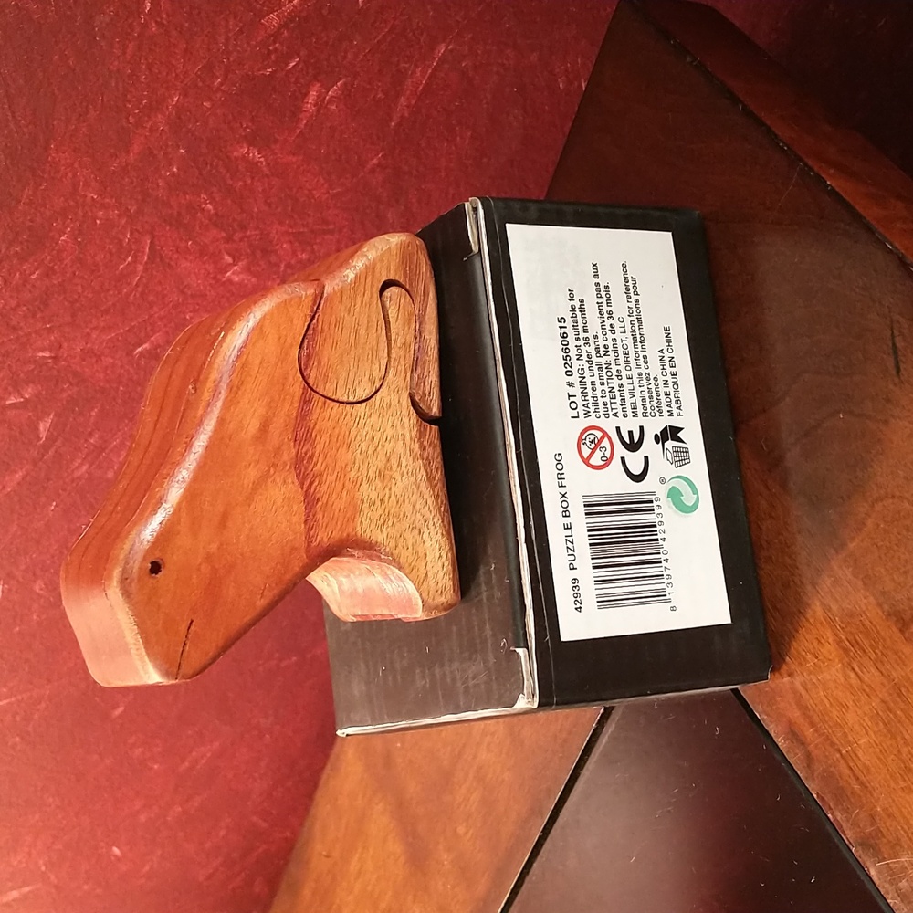 Hawthorne Direct Wooden Art Frog Puzzle Box Original Box - **H31